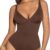 Sleeveless Deep-V Neck dark brown